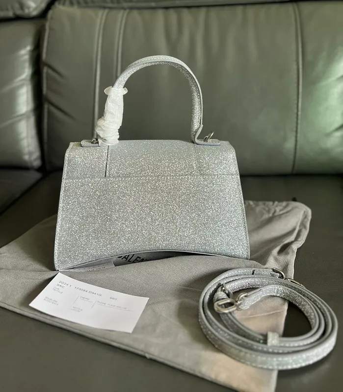 All Categories Official Website "Brand Women's Bags" Women's Bags 💙 BALENCIAGA 2026 New BALENCIAGA Crocodile Pattern Buckle Hourglass Bag