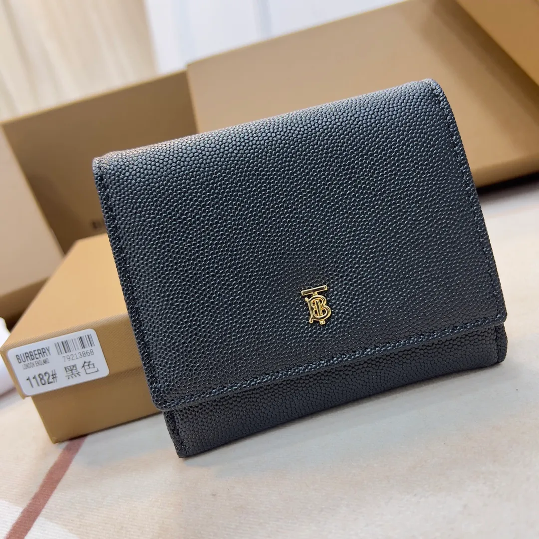 p170【Burberry·Burberry】original product🇮🇹～～🎉 Vintage flip short clip, with imported soft calf leather👍counter quality, fine workmanship💋actual photo📷,🆔🆔1182 black, size: 11.5cm*9.5cm*3cm