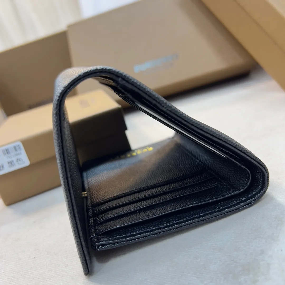p170【Burberry·Burberry】original product🇮🇹～～🎉 Vintage flip short clip, with imported soft calf leather👍counter quality, fine workmanship💋actual photo📷,🆔🆔1182 black, size: 11.5cm*9.5cm*3cm