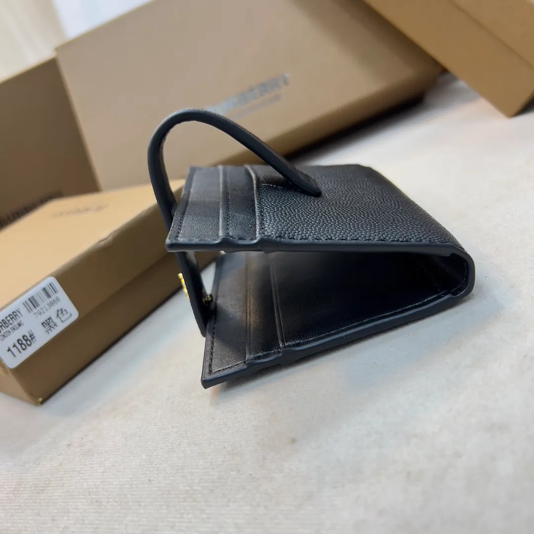 p140 [Burberry•Burberry] Original quality 🇮🇹～～ TB exclusive logo small card holder 🎉👉 Delicate interior [rose] soft imported calfskin, gold hardware accessories 👍Counter quality, fine workmanship 💋Real shot📷, 🆔🆔1188 black, size 10cm*7.5cm