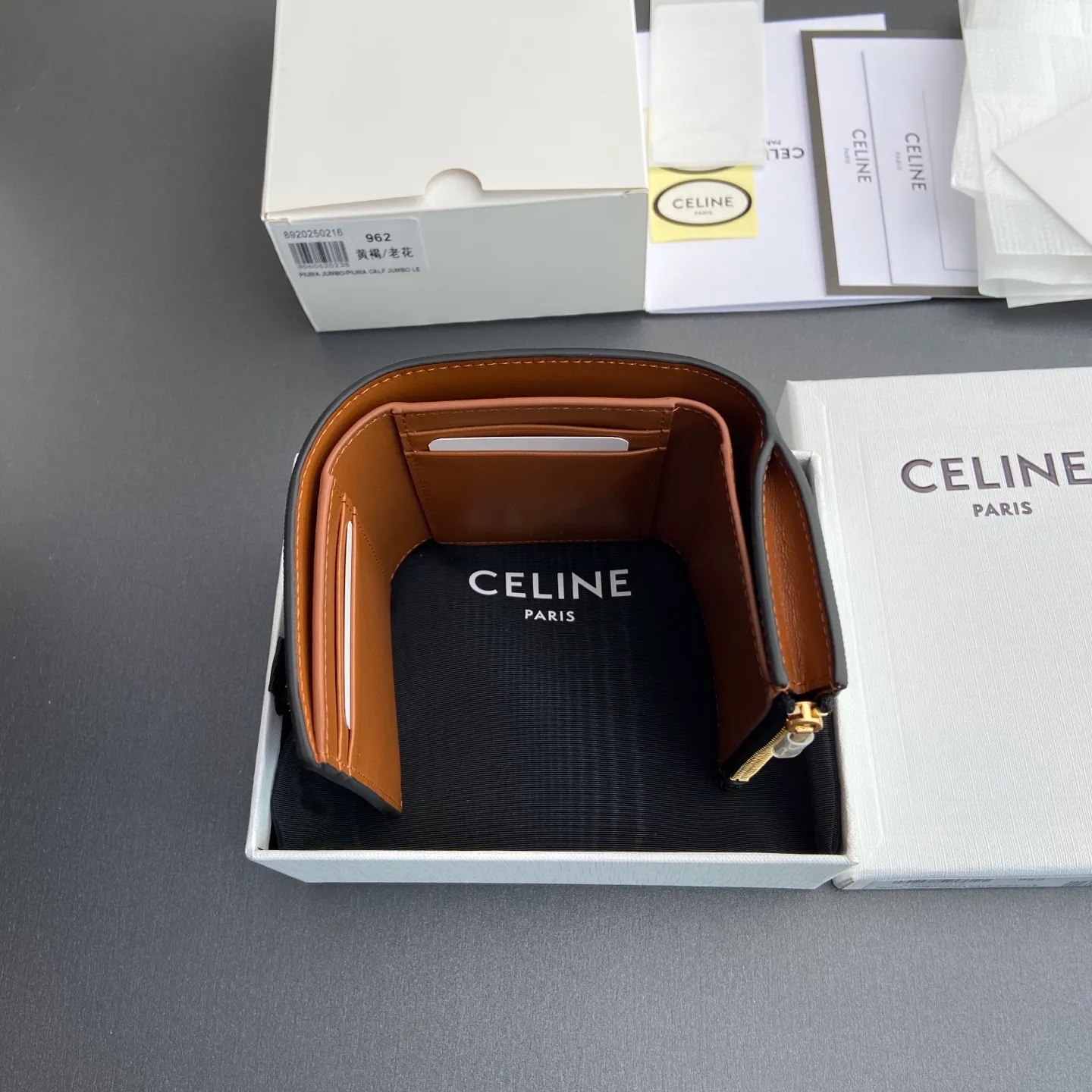 [Extra-grade pure steel hardware original leather] ¥760 TRIOMPHE logo printed leather wallet/new TRIOMPHE metal texture snap buckle 4 credit card slots 1 zipper coin pocket 3 flat pockets 1 banknote pocket No.: 10M962GHH.38NO963 962 Yellow brown/Presbyopia Size: w10.5×8×2cm.