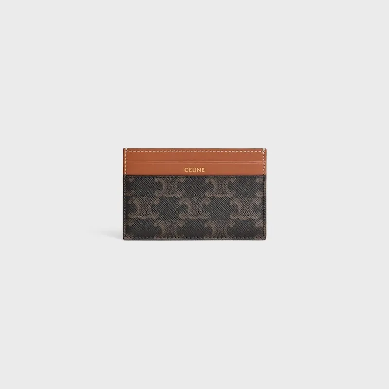 [Special grade pure steel hardware original leather] ¥290 Medium logo printed card holder No.: 10P644ERN.04LU 322 322 Yellow brown/Presbyopia Size: w11×7cm