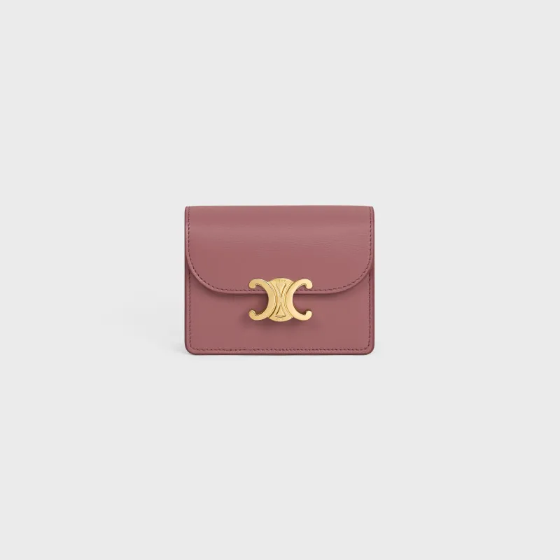 [Special grade pure steel hardware original leather] ¥660 TRIOMPHE bright cow leather business card bag/new model No.: 10N 063 FOZ.24VR 062 063 rose gold full leather size: w10.5×h8.5×d3cm