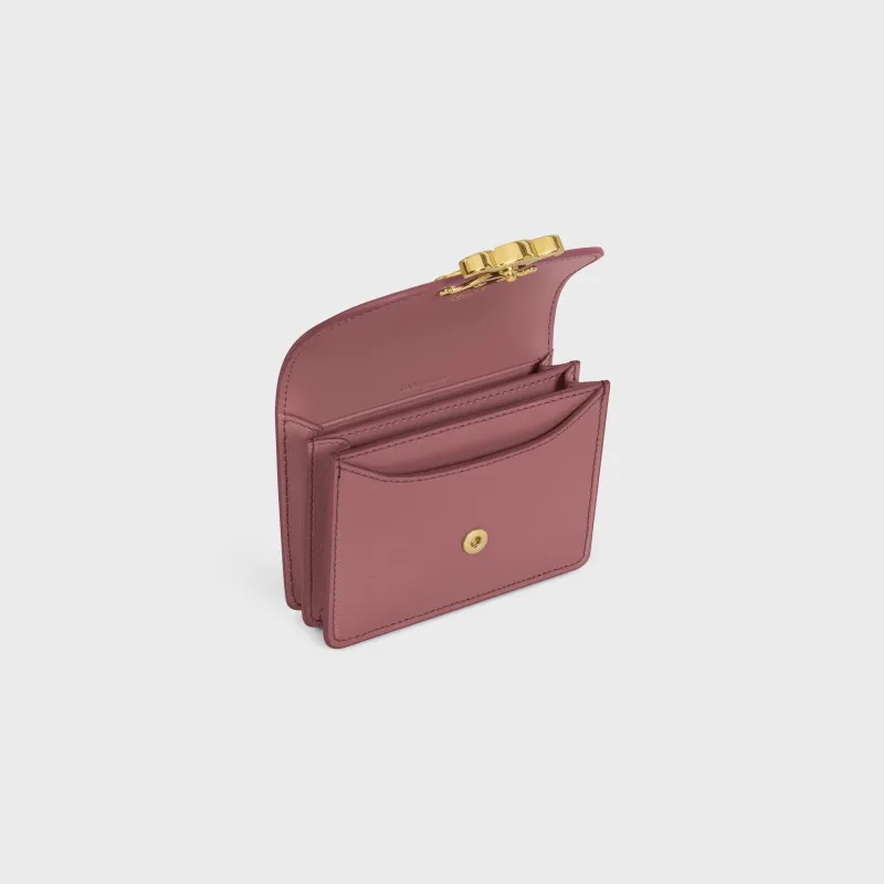 [Special grade pure steel hardware original leather] ¥660 TRIOMPHE bright cow leather business card bag/new model No.: 10N 063 FOZ.24VR 062 063 rose gold full leather size: w10.5×h8.5×d3cm