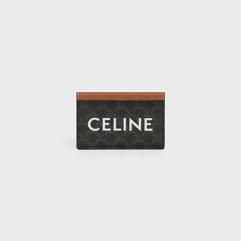 [Special grade pure steel hardware original leather] TRIOMPHE logo printed card holder/2024 small competition No.: 10B702CLY.04LU 702 702 yellow brown/presbyopia