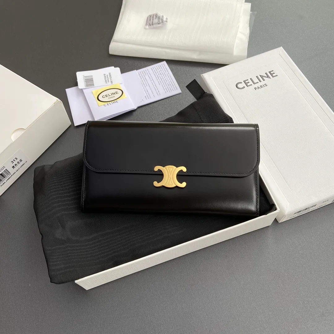 [Special grade pure steel hardware original leather] TRIOMPHE bright cow leather wallet/No.: 10E313DPV.38NO 312 313 black full leather