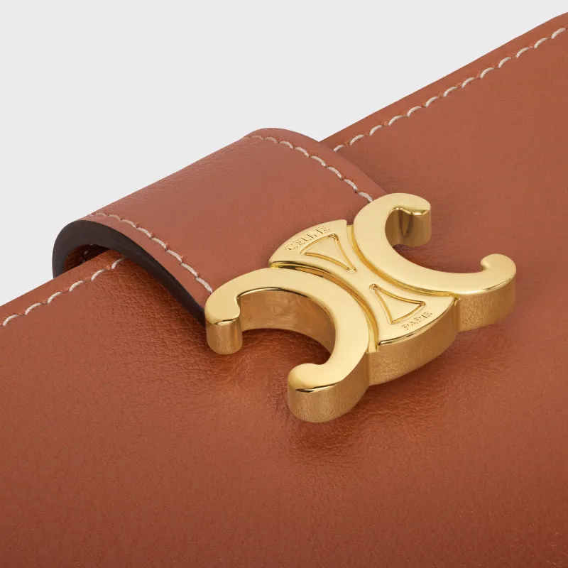 [Special grade pure steel hardware original leather] ¥660 ACCORDEON soft grained cow leather card holder/new model No.: 10N843GHH.38NO 842 843 Yellow brown full leather Size: w11×h7×d2.5cm