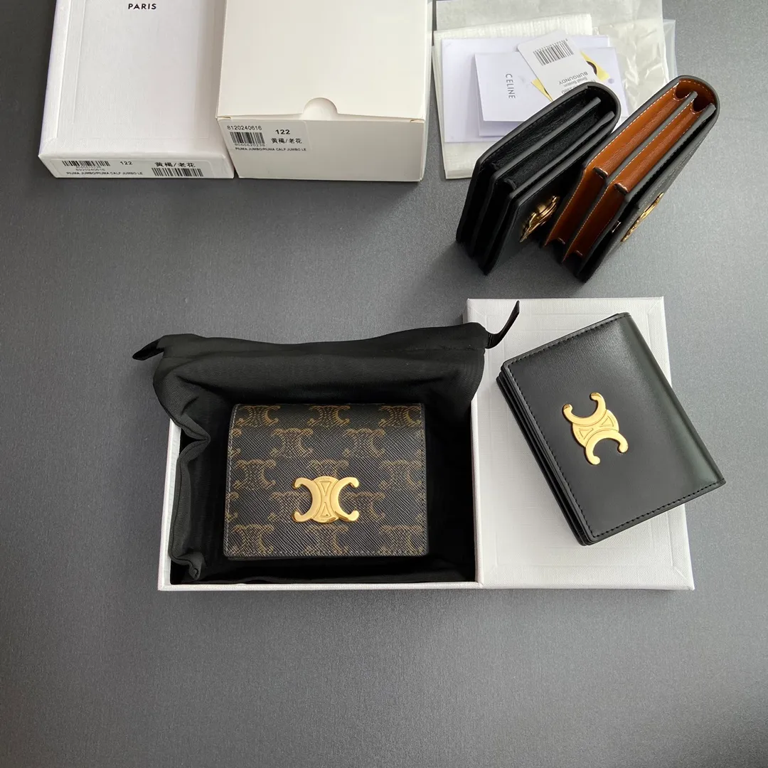 [Special grade pure steel hardware original leather] TRIOMPHE cow leather flip business card holder card holder/2024 small game No.: 10M123FOZ.38NO122 123 black full leather