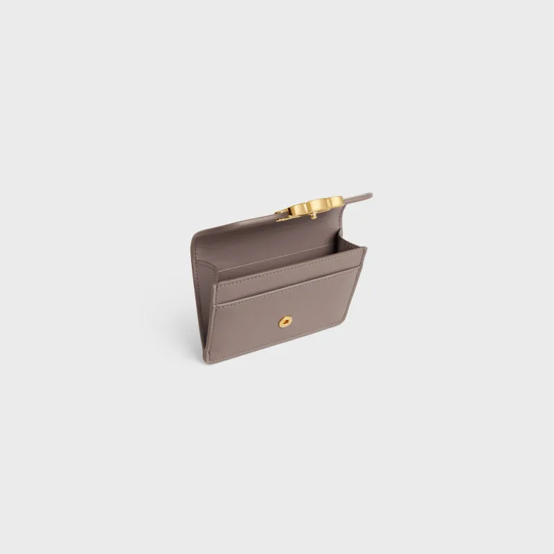 [Special grade pure steel hardware original leather] TRIOMPHE bright cow leather flip card holder/2024 small competition No.: 10I 582 CPJ.04LU 583 pebble full leather