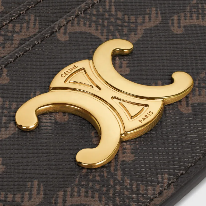 [Special grade pure steel hardware original leather] TRIOMPHE logo printed card holder/2024 small competition No.: 10L832CQH.04LU833 832 yellow brown/presbyopia