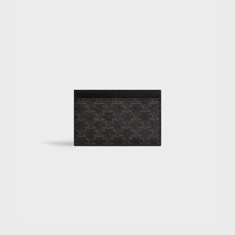 [Special grade pure steel hardware original leather] TRIOMPHE logo printed card holder/2024 small competition No.: 10B702BQ4.38NO 70238 black/presbyopia