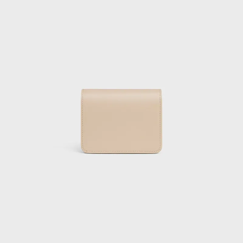 [Special grade pure steel hardware original leather] ¥640 TRIOMPHE bright cow leather short wallet No.: 10K623DPV.38NO 622 623 Nude full leather Size: w11×9×3cm.