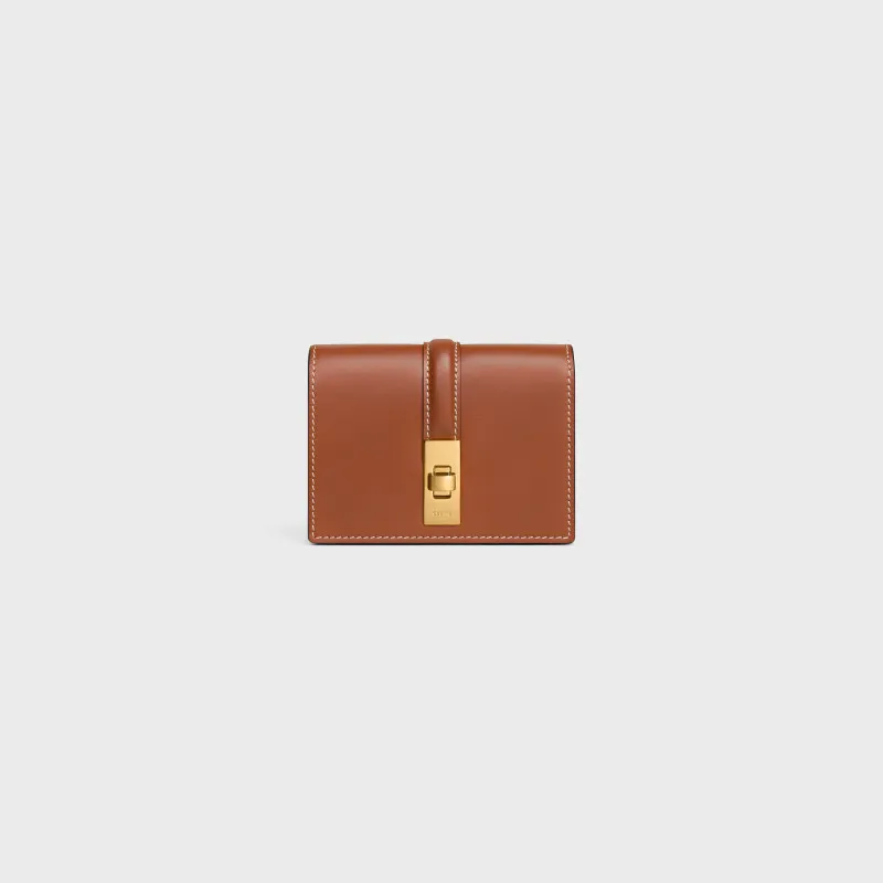[Special grade pure steel hardware original leather] ¥620 TRIOMPHE bright cow leather card holder No.: 10M473GCG.38NO473 473 Yellow brown full leather Size: w10.2×h7.5×d2.5cm