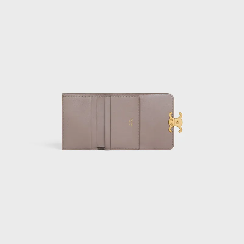 [Special grade pure steel hardware original leather] ¥680 TRIOMPHE glossy leather short wallet/No.: 10l653DS3.04LU652 653 Pebble full leather Size: w9.5×h7.5×3cm