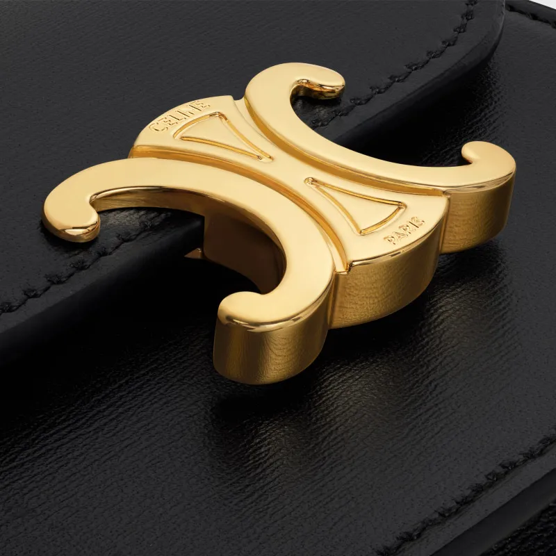 [Special grade pure steel hardware original leather] ¥660 TRIOMPHE bright cow leather business card bag/new model No.: 10N 063 FOZ.24VR 062 063 Black full leather Size: w10.5×h8.5×d3cm