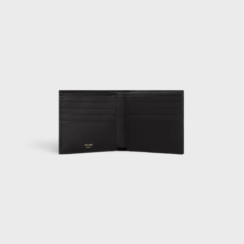 [Special grade original leather] TRIOMPHE logo printed bi-fold wallet/2024 Xiaosai No.: 10B652BQB.38NO B65238 black/presbyopia
