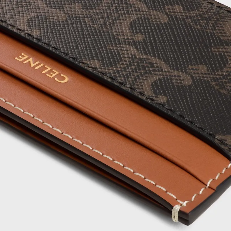 [Extra-grade pure steel hardware original leather] ¥290 Medium logo printed card holder Signature printing, cow leather binding, cow leather lining, gold finish, 4 card slots, 1 flat pocket No.: 10P644ERN.04LU 322 322 Yellow brown/Presbyopia Size: w11×7cm