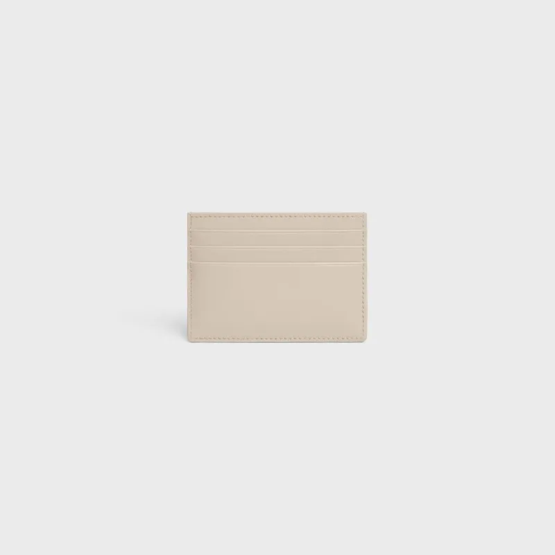 [Special grade pure steel hardware original leather] ¥460 TRIOMPHE bright cow leather card holder / No.: 10L832CQH.04LU833 833 Light stone full leather Size: w11×8cm