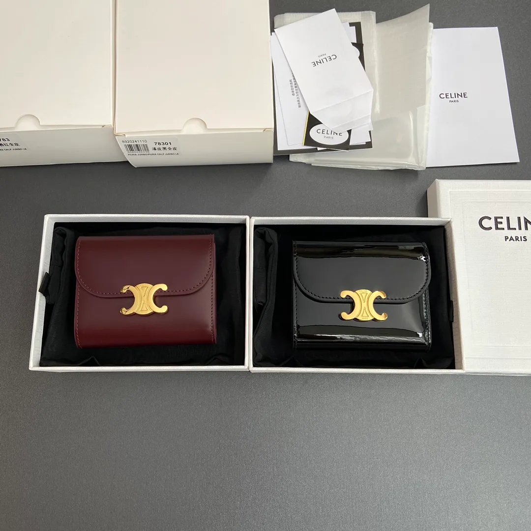 [Special grade pure steel hardware original leather] TRIOMPHE bright cow leather wallet/2024 Xiaosai No.: 10D782CQH.04LU783 783 full leather size: w10.5×9×3cm.