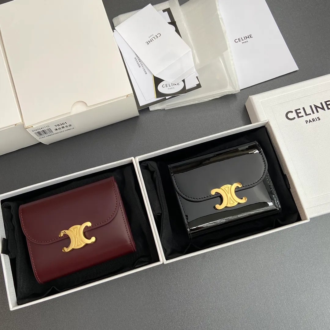 [Special grade pure steel hardware original leather] TRIOMPHE bright cow leather wallet/2024 Xiaosai No.: 10D782CQH.04LU783 783 full leather size: w10.5×9×3cm.