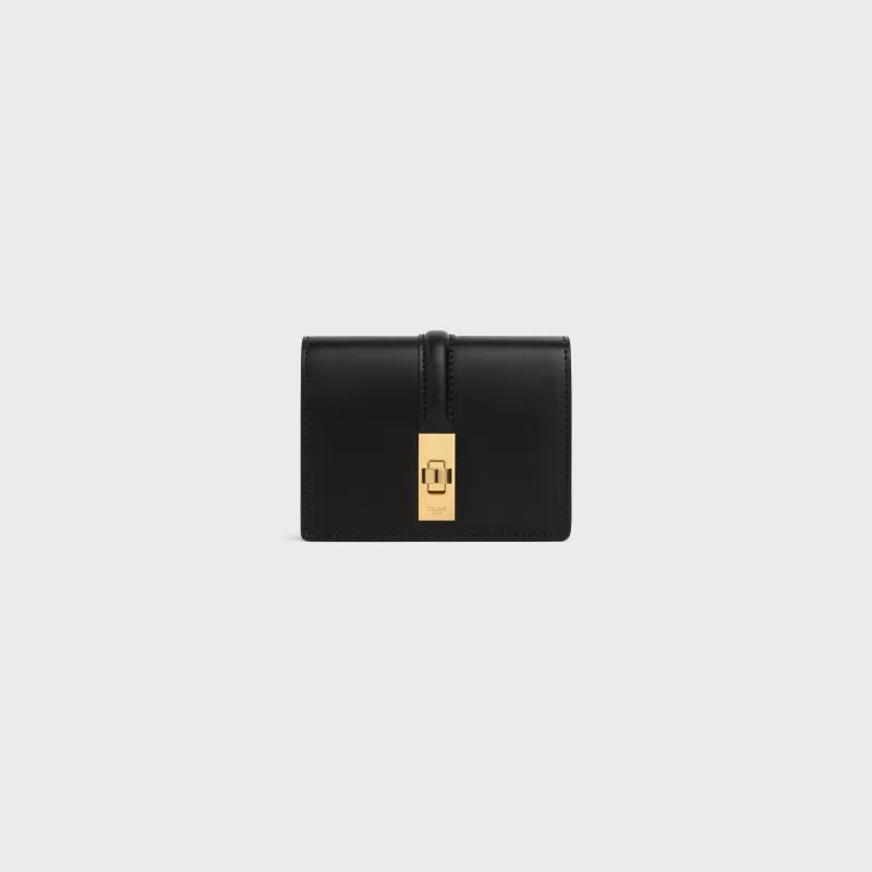[Special grade pure steel hardware original leather] ¥620 TRIOMPHE bright cow leather card holder No.: 10M473GCG.38NO473 473 Black full leather Size: w10.2×h7.5×d2.5cm