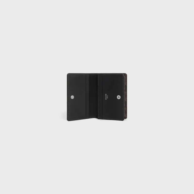 [Special grade pure steel hardware original leather] TRIOMPHE logo printed business card bag/black imported cow leather binding/Xiao Sai No.: 10J812BZR.38SI 812 black/presbyopia