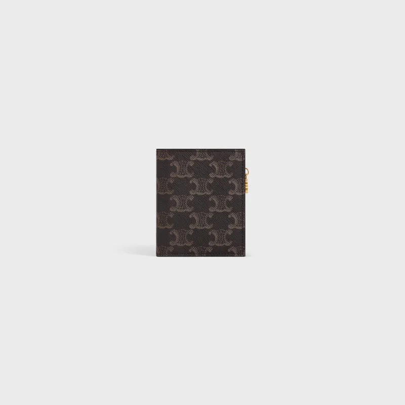 [Special grade pure steel hardware original leather] ¥600 TRIOMPHE iconic short wallet No.: 10M 103 FVO.38NO 102 102 Yellow brown/Presbyopia Size: W9×H10.5×D2cm
