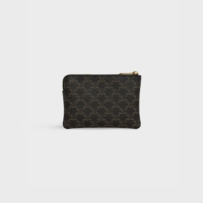 [Special grade imported original leather] ¥460 TRIOMPHE logo printing with hook buckle coin card holder No.: 10C 662 BTA.38NO663 66201 Presbyopia Size: w13×h9.5cm