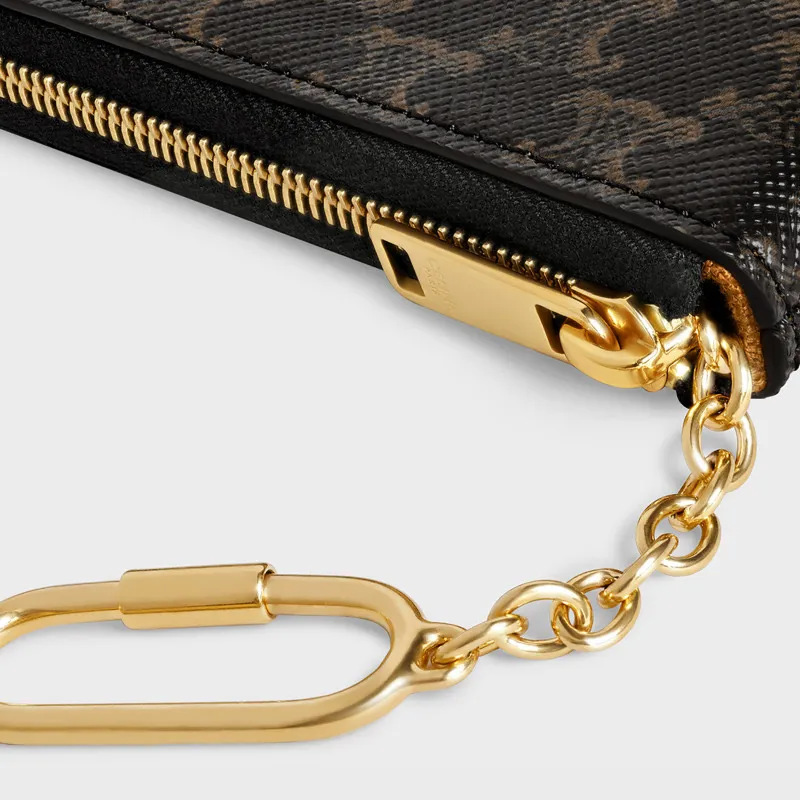 [Special grade imported original leather] ¥460 TRIOMPHE logo printing with hook buckle coin card holder No.: 10C 662 BTA.38NO663 66201 Presbyopia Size: w13×h9.5cm