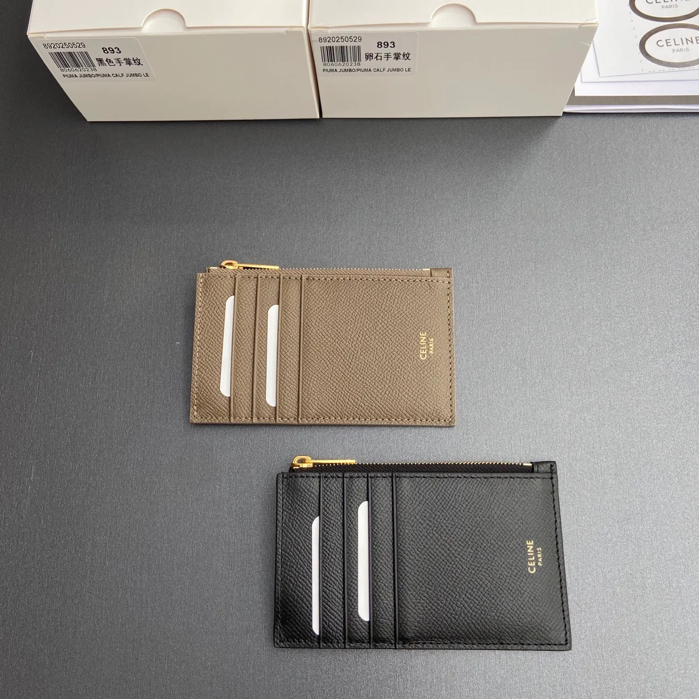 [Special grade pure steel hardware original leather] ¥480 ESSENTIALS zipper short card holder No.: 10J893BEL.10BL 893 Palm print full leather Size: w13×7.5×1cm Combination picture