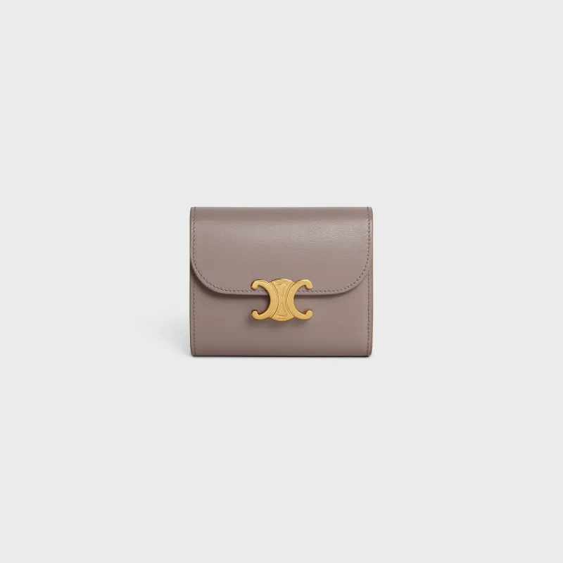 [Special grade pure steel hardware original leather] ¥700 TRIOMPHE bright cow leather wallet/No.: 10D782CQH.04LU782 783 Pebble full leather Size: w10.5×9×3cm.
