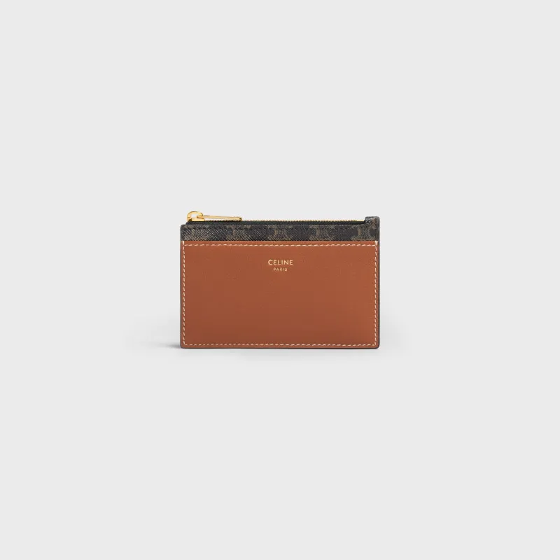 [Special grade pure steel hardware original leather] TRIOMPHE logo printed card holder/2024 small competition No.: 10B702BQ4.38NO 70238 black/presbyopia
