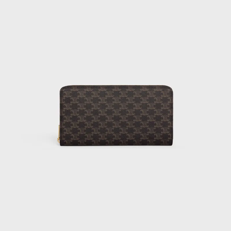 [Special grade pure steel hardware original leather] TRIOMPHE logo printing full zipper opening/2024 small game No.: 10l552DS3.04LU 552 black/presbyopia