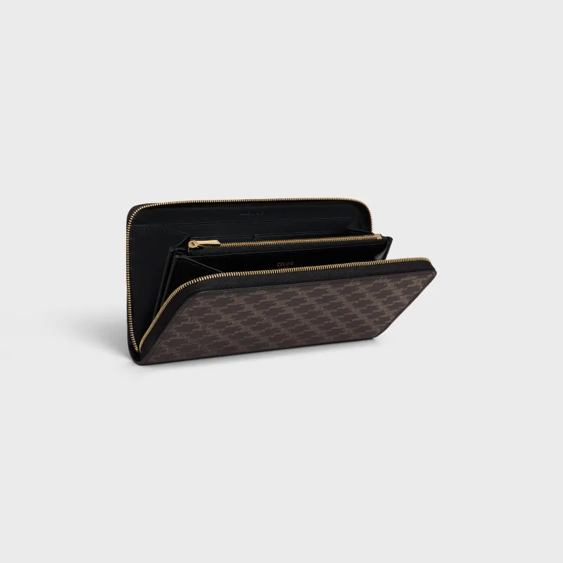 [Special grade pure steel hardware original leather] TRIOMPHE logo printing full zipper opening/2024 small game No.: 10l552DS3.04LU 552 black/presbyopia