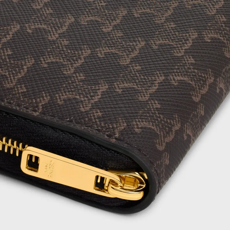 [Special grade pure steel hardware original leather] TRIOMPHE logo printing full zipper opening/2024 small game No.: 10l552DS3.04LU 552 black/presbyopia