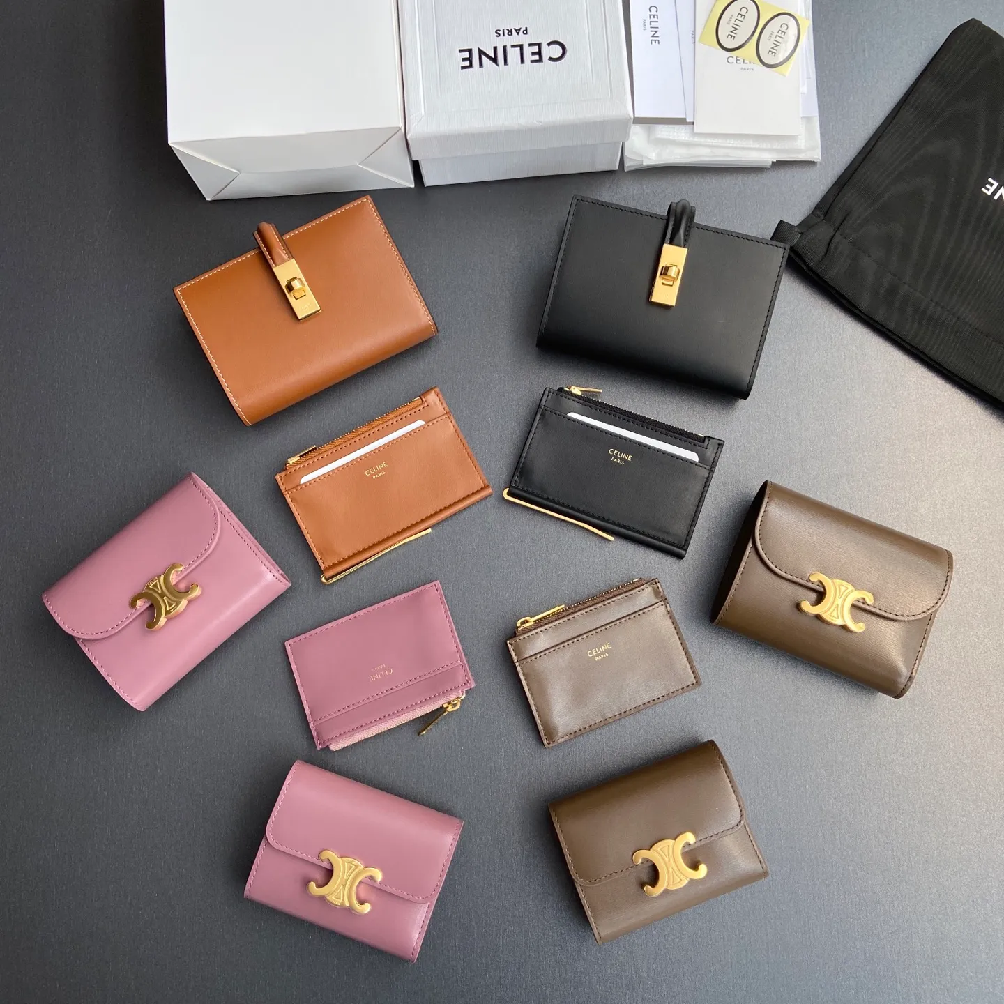 [Special grade pure steel hardware original leather] TRIOMPHE bright cow leather wallet / No.: 783 No.: 653 No.: 483 Combination picture