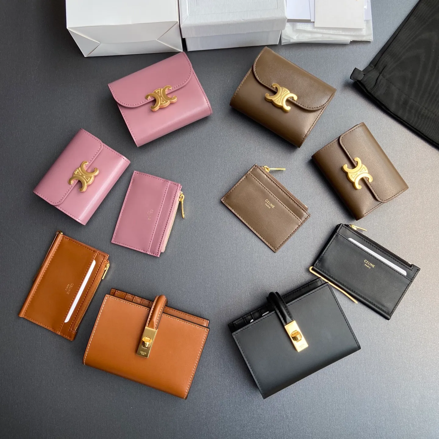 [Special grade pure steel hardware original leather] TRIOMPHE bright cow leather wallet / No.: 783 No.: 653 No.: 483 Combination picture