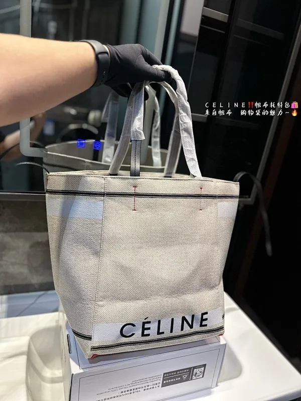 All Categories Official Website "Brand Women's Bags" Women's Bags 💙 Celine 2025 New Celine tote Beach Bag Canvas Bag Shopping Bag Mummy Bag