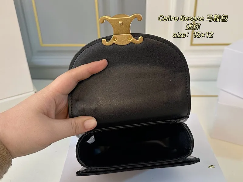 All Categories Official Website "Brand Women's Bags" Women's Bags 💙 Celine 2025 New CELINE Besace Arc de Triomphe Mini Saddle Bag