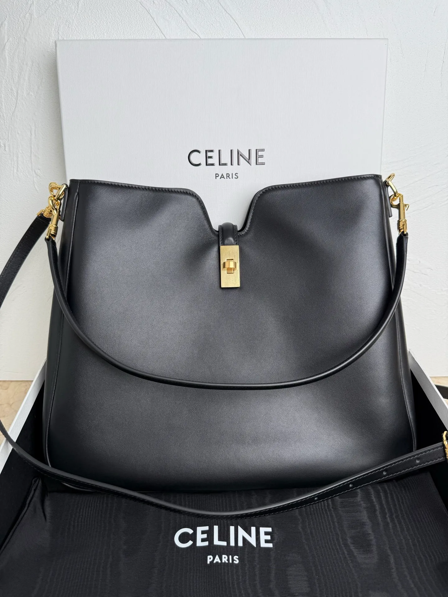p1840 CAMILLE 16 SOFT Medium Smooth Cow Leather Handbag 14.2 1 detachable hand/shoulder strap, 9.8" (25cm) length 1 detachable and adjustable shoulder strap for cross-body wear, minimum length 16.5" (42cm), maximum length 19" (48cm) Number: 119563FX9.03PA