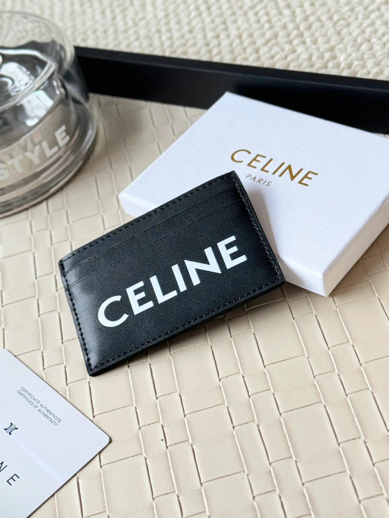 💰100CELINE. TRIOMPHE logo printed card holder/2024 Xiaosai Coated canvas, sheepskin binding 2 card slots 1 flat pocket Number: 10B702 Size: w10.5×7cm