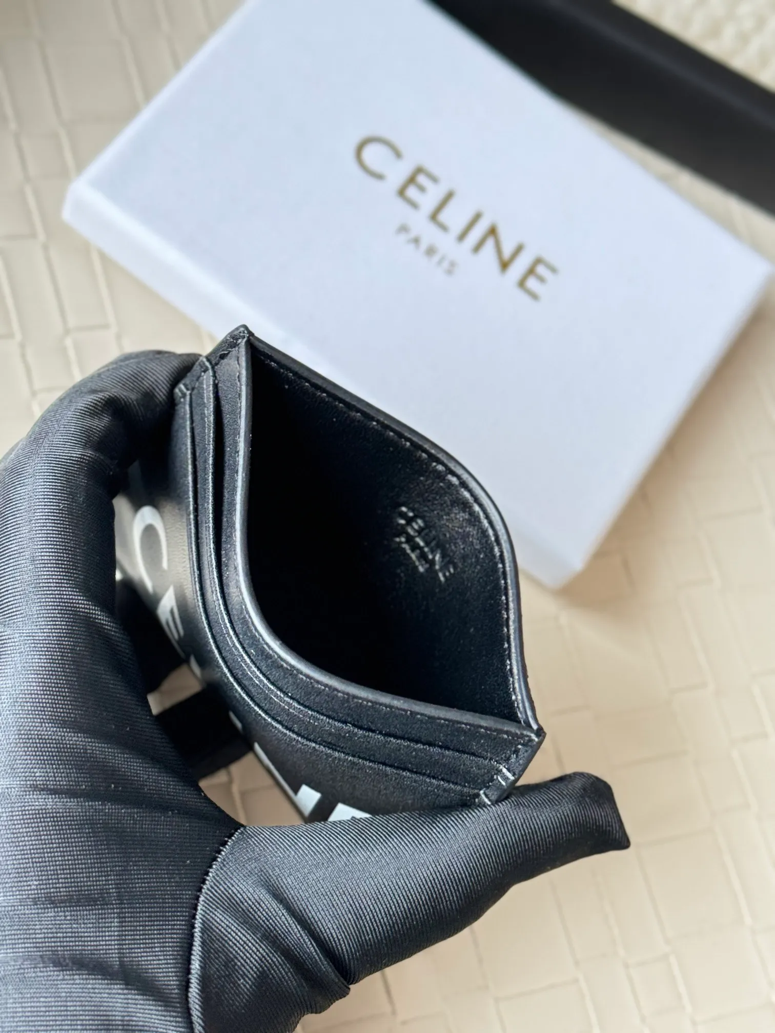 💰100CELINE. TRIOMPHE logo printed card holder/2024 Xiaosai Coated canvas, sheepskin binding 2 card slots 1 flat pocket Number: 10B702 Size: w10.5×7cm