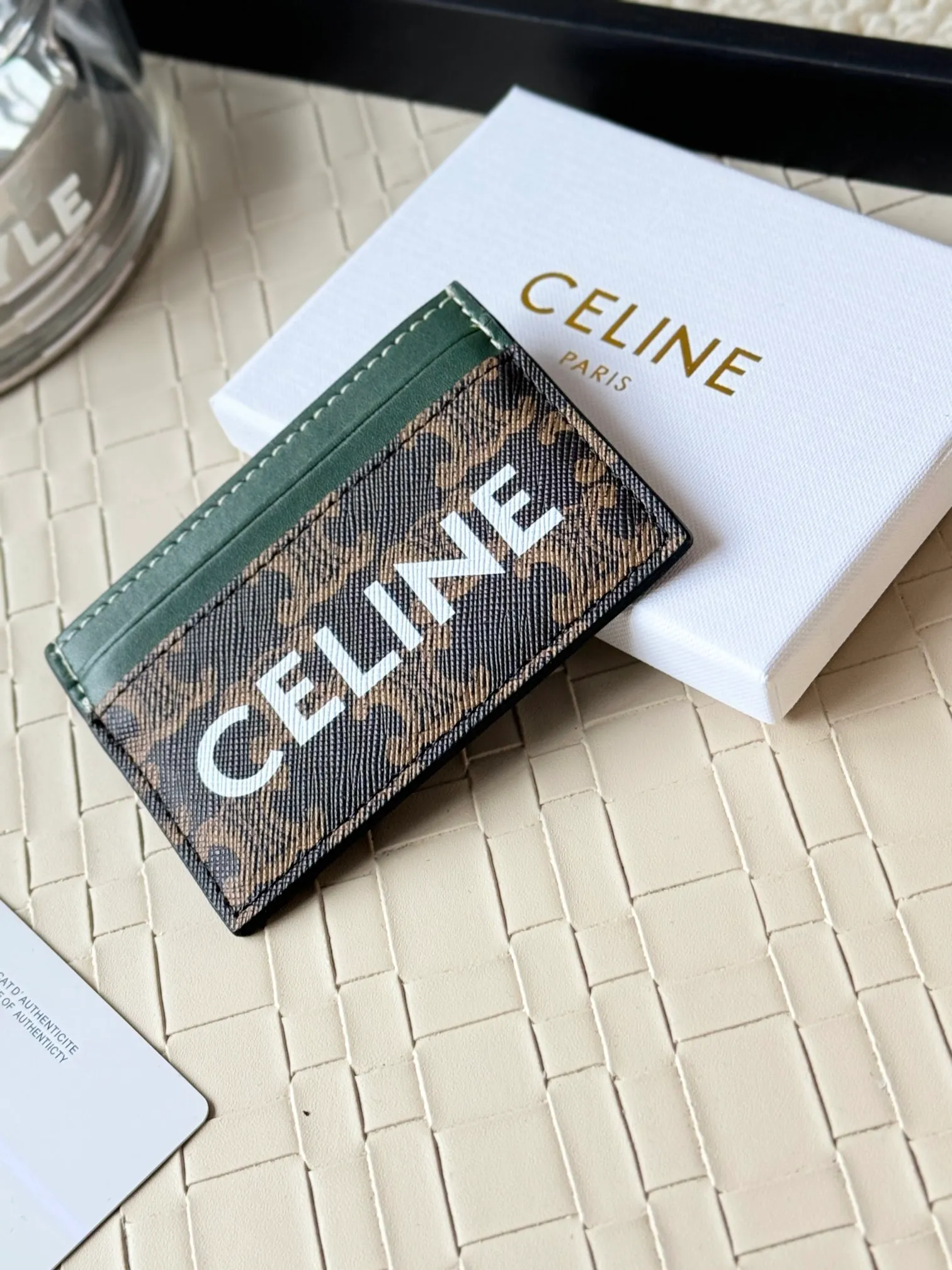💰100CELINE. TRIOMPHE logo printed card holder/2024 Xiaosai Coated canvas, sheepskin binding 2 card slots 1 flat pocket Number: 10B702 Size: w10.5×7cm
