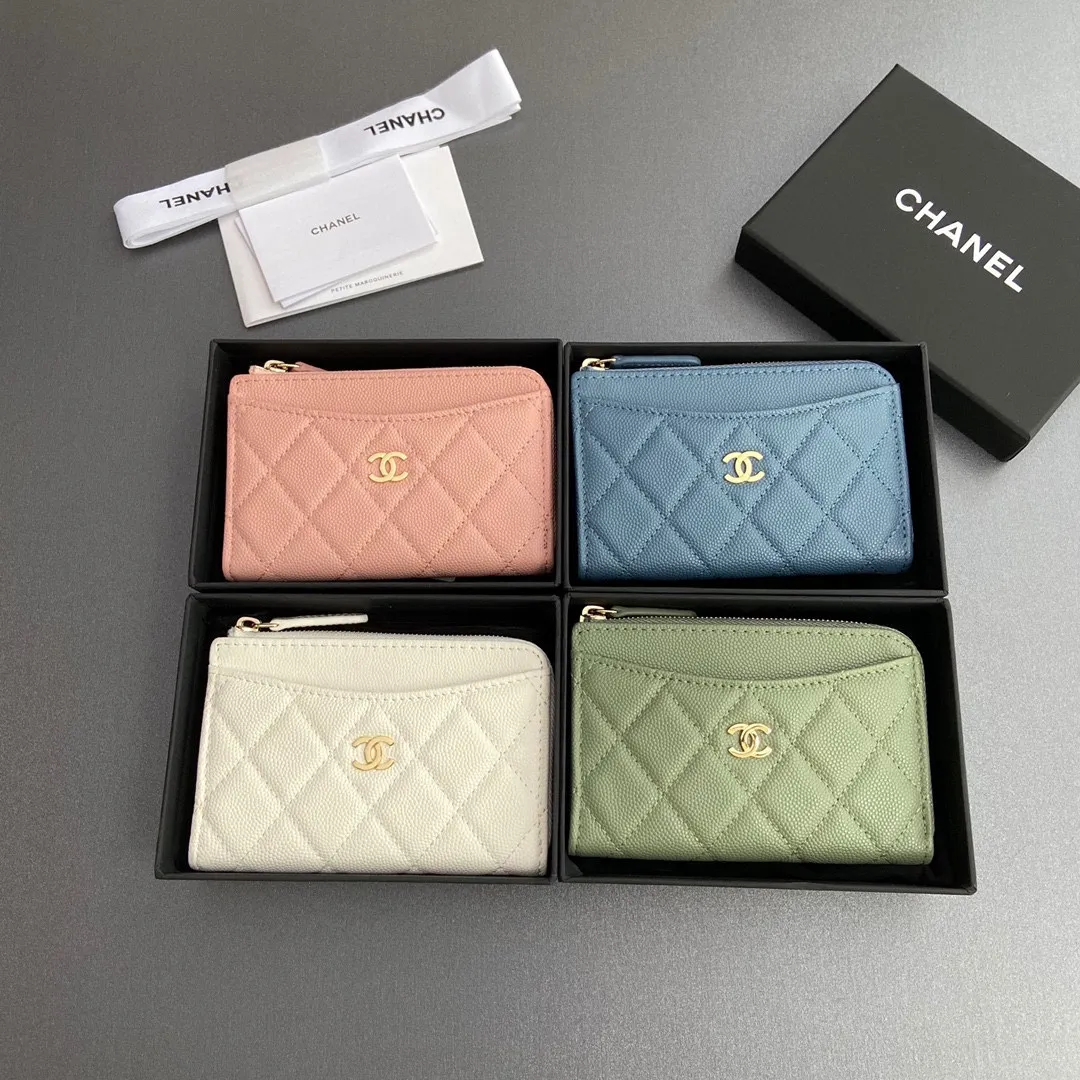 [Special grade hardware original leather] Xiaoxiang small zipper bag card holder series quilted card holder with iconic metal logo No.: 3179 Xiaoxiang combination picture