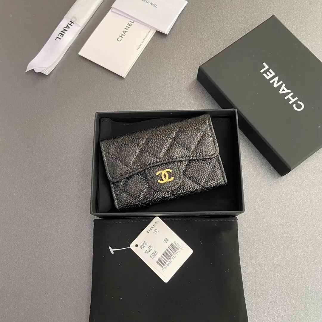 Xiaoxiang imported Italian leather Item number: AP438 (inner compartment with zipper) 💰: 280 Size: w11×h7cm Color: black ball pattern golden steel mark