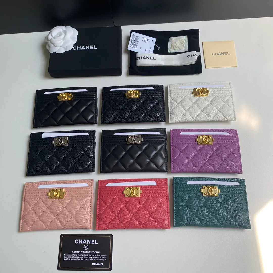 220💰 [Original order quality] [Delivery packaging] CHANEL, original order quality, leboy card holder 💦 style number A84431 top leather hardware, beautiful details, complete package! Size 11*7.5*1.