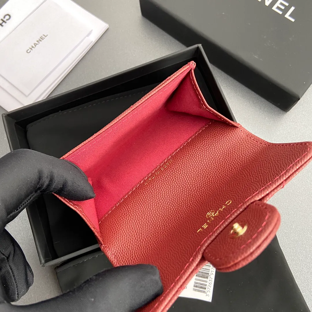 260💰Xiaoxiang imported Italian leather Item number: AP428 Size: w11×h7cm Color: Burgundy fine ball pattern golden steel mark