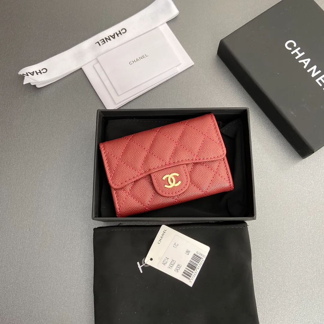 260💰Xiaoxiang imported Italian leather Item number: AP428 Size: w11×h7cm Color: Burgundy fine ball pattern golden steel mark
