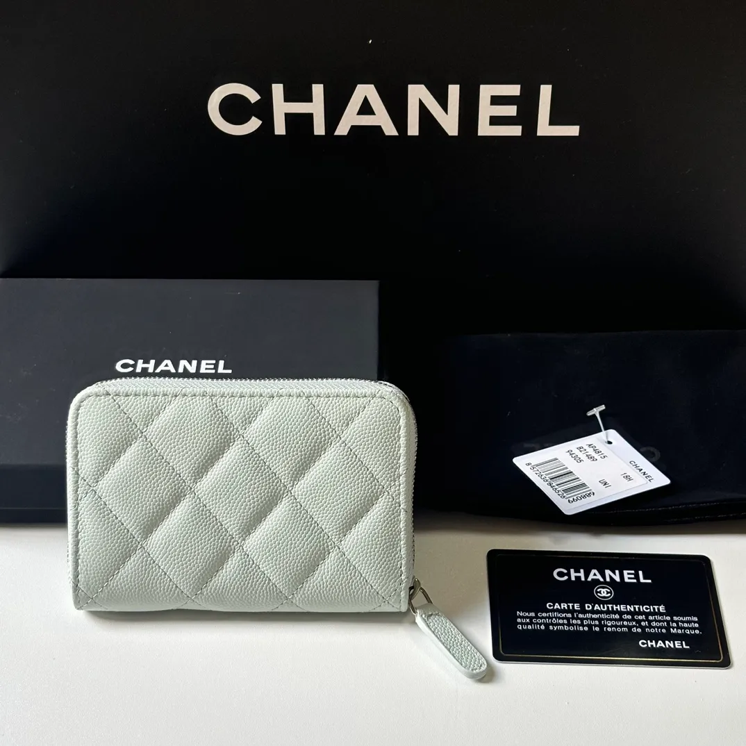 360💰 New product ❤️❤️❤️CH@NEL small zipper card holder💦 with new luogo, zipper compartment inside, original quality, beautiful details, model number AP9630, size 11*7.5*2cm