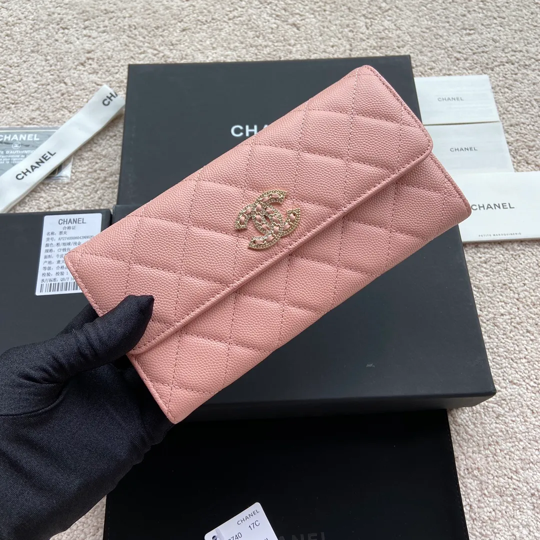 Xiaoxiang imported Italian fine grain cowhide Item number: AP5480 💰:540 Size: w19×h10.5×d3cm Color: pink ball pattern gold mark